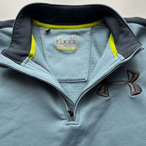 Under Armour Catalyst Large Logo 2/4 Zip Pullover Sz. L - Picture 5 of 11